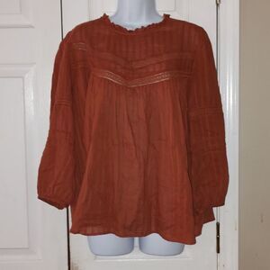 Universal Threads brown color top blouse  3/4 sleeve Sz XL  NWOT